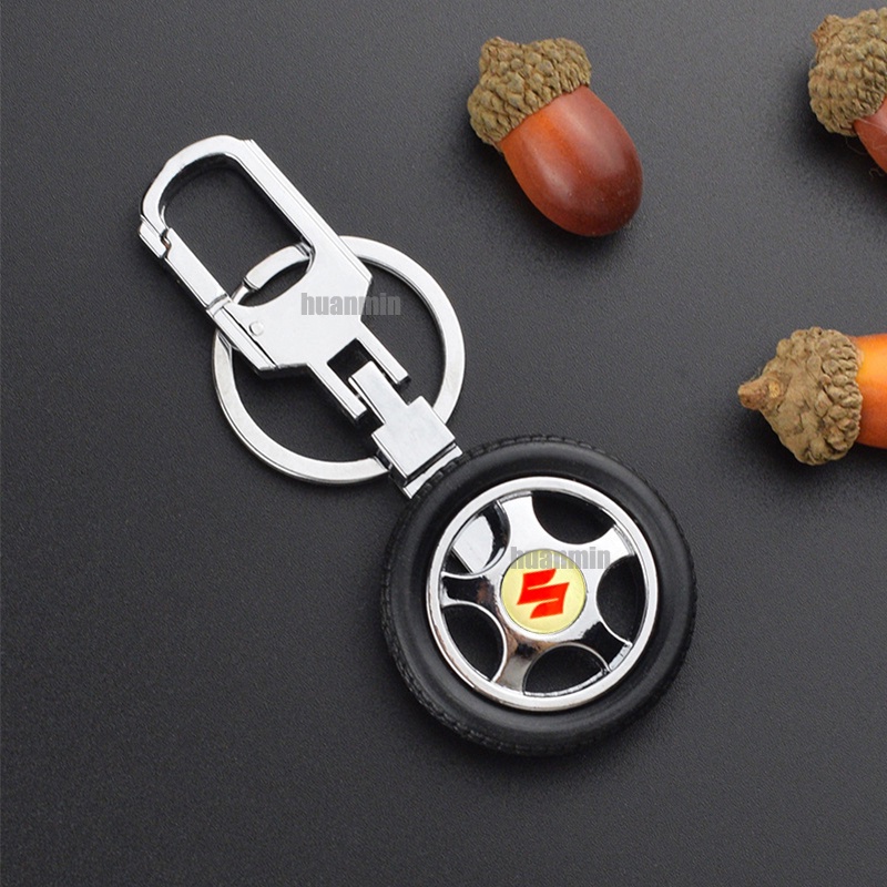[Logo Luminous] Suzuki Car Keychain Car Logo Key Chain Tire Wheel Key