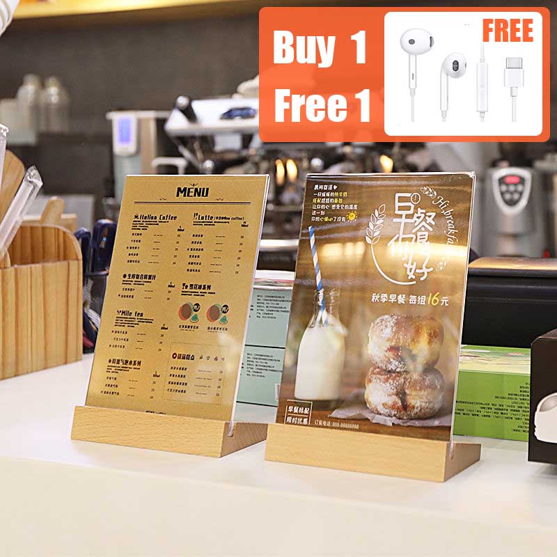 Restaurant Acrylic desktop display Billboard a4 Decca Stand Table Milk