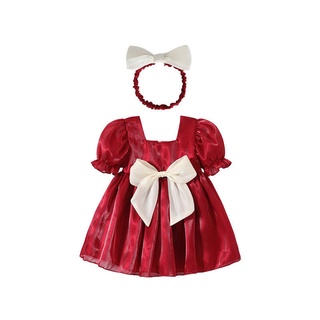 Summer Toddler Girl Dress Petal Sleeve Loose Dress Casual Ruffled Dresses Wedding Party Birthday Tutu Dress Solid Back Bowknot A Line Dresses Children Outfit #2