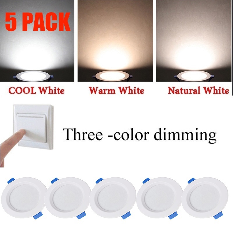5pack10pack 7w Led 3 Color Dimmable, Tri Color Led Ceiling Light