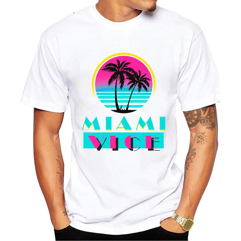 New Miami Vice T Shirts Men Men Hip Hop T Shirt Tops Creative T Shirt Vaporwave Aesthetic Clothes Shopee Philippines