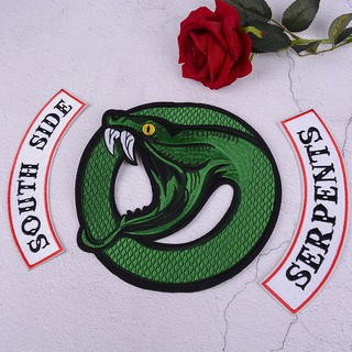 [Ready stock] Vivid Snake Southside Serpents Patches Iron on Shirt Bag Jacket Embroided Badge #5
