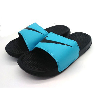 nike slippers blue