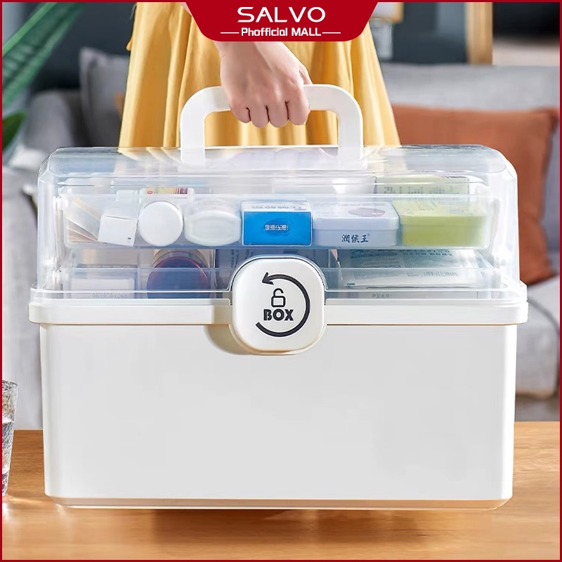 SALVO Medicine box First Aid Kit Portable Family Medicine Organizer Box