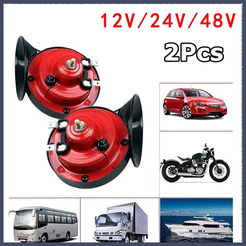 2pcs Universal Car Horn Motorcycle Horn Super Loud Auto 12V Vehicle