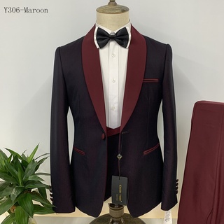 (Suit Jacket+Vest+Trousers Three-Piece Suit) High Quality European American Style Men's Suit Business Casual Plus Size