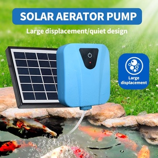 Solar Powered/Dc Charging Oxygenator Water Pump Pond Aerator 1 Air Stone Aquarium 2L/Min