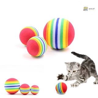 Pet Ball Dog/cat Toy Bouncy Rainbow Ball EVA Dog Cat Molar Toy Chew Ball
