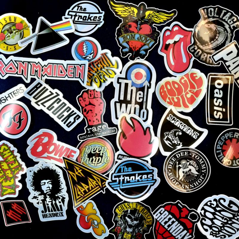 Rock Band Logo Stickers Decals 5 SETS AVAILABLE Waterproof HeatProof
