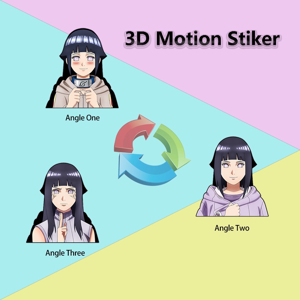 Hinata hyuga NARUTO 3D Motion Car Stickers Anime Selfadhesive Stickers