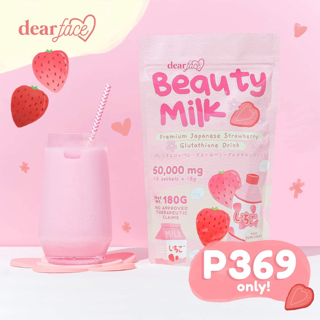 gain weight drink Dear Face Beauty Milk Premium Japanese Melon Strawberry Lychee Collagen Drink Bea