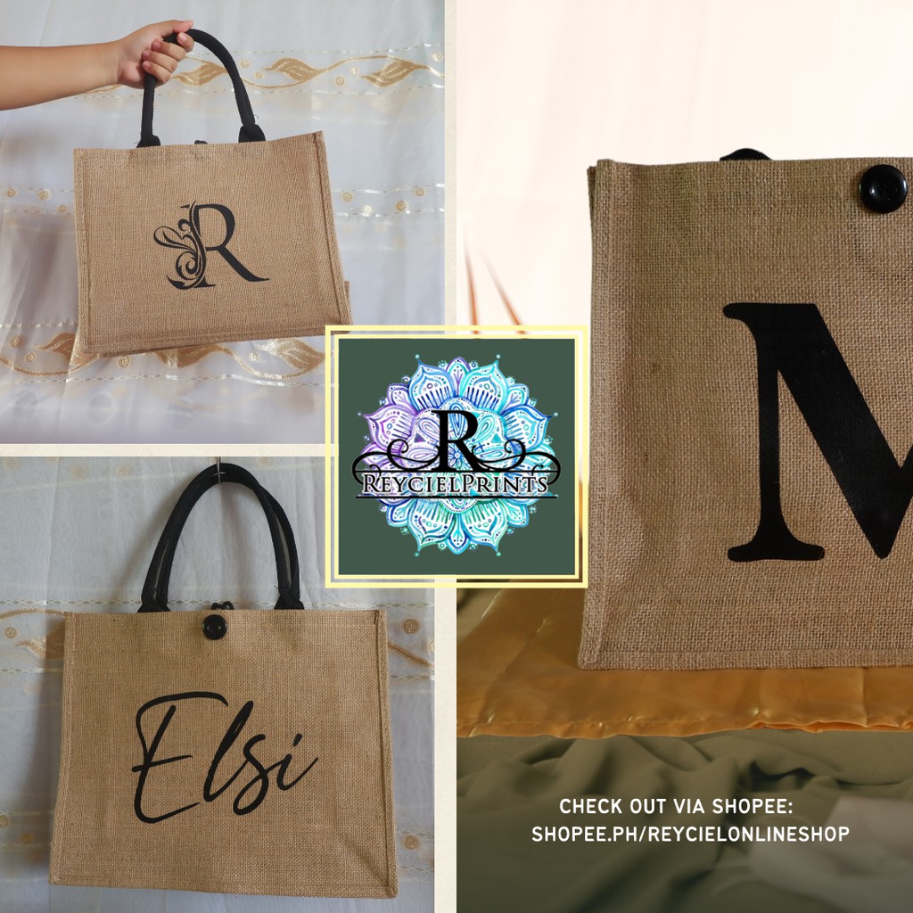 Personalized burlap abaca shoulder bag | Shopee Philippines