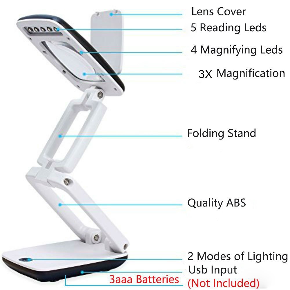 magnifying reading lamp with stand