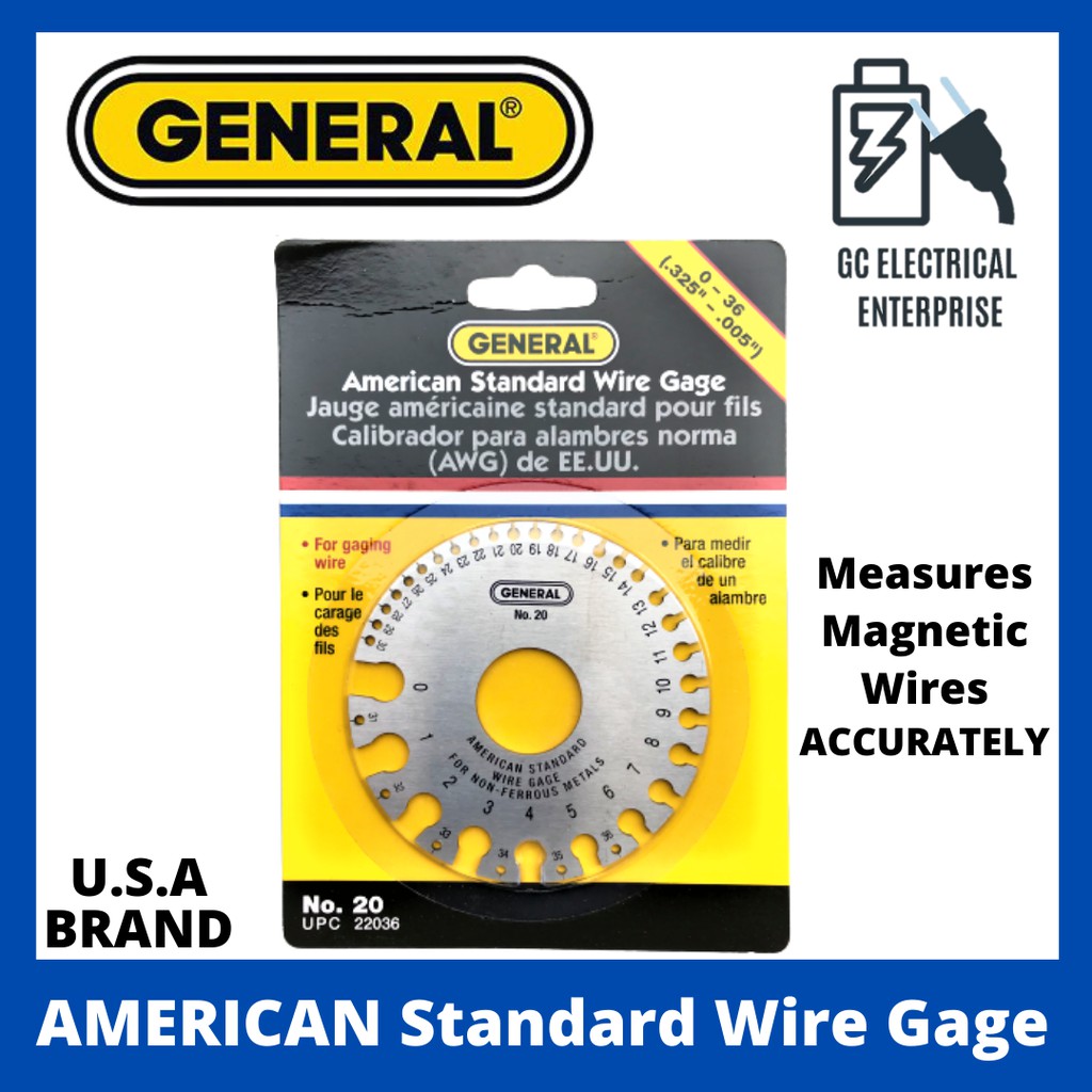 General Tools American Standard Wire Gage Stainless Steel Wire Gauge 036 (AWG) Measure Shopee