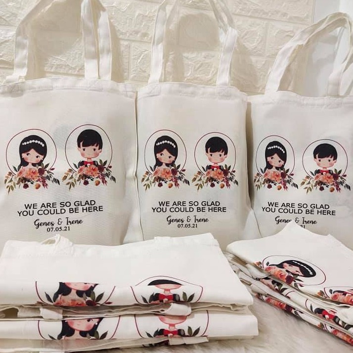 Wedding Souvenirs Personalized Tote Bag FLAT High Quality | Shopee ...