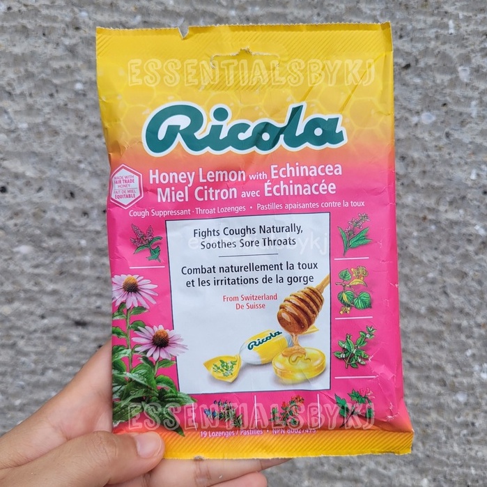 Ricola Cough Suppressant Throat Drops Honey Lemon with Echinacea 19 Lozenge Shopee
