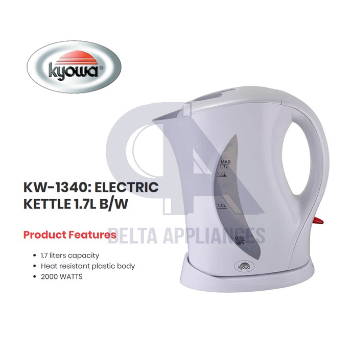 Kyowa Electric Kettle 1.7L B/W KW1340 Shopee Philippines