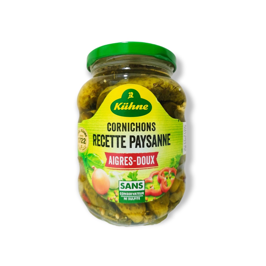 (France) Kuhne Country Recipe Pickles. SweetSour. 300 grams. Shopee