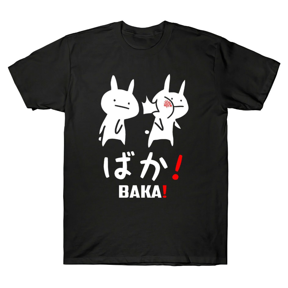 New Anime Baka Rabbit Slap Otaku Japanese Manga Word Funny Cotton Tee Men S T Shirt Christmas Gift Shopee Philippines