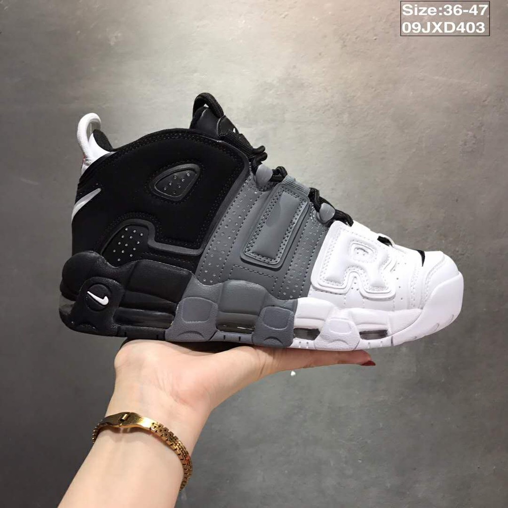 uptempo black and white grey