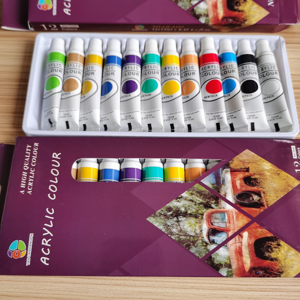 High Quality Acrylic Paint Set 12 Colors Tube 12 ml per tube painting