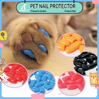 Renna’s Pet Nail Cover 20pcs Soft Cover Cat Nail Caps Dog Nail Caps Cat Nail Cover Cat Paw  Dog Paw