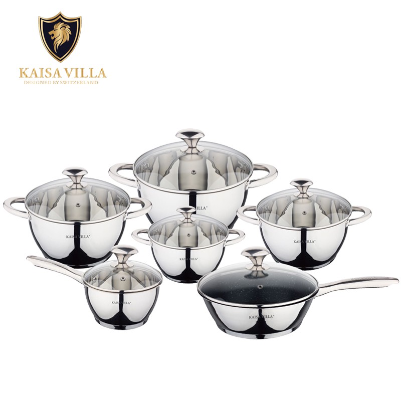 Kaisa Villa cookware set casserole set non stick frying pan stainless