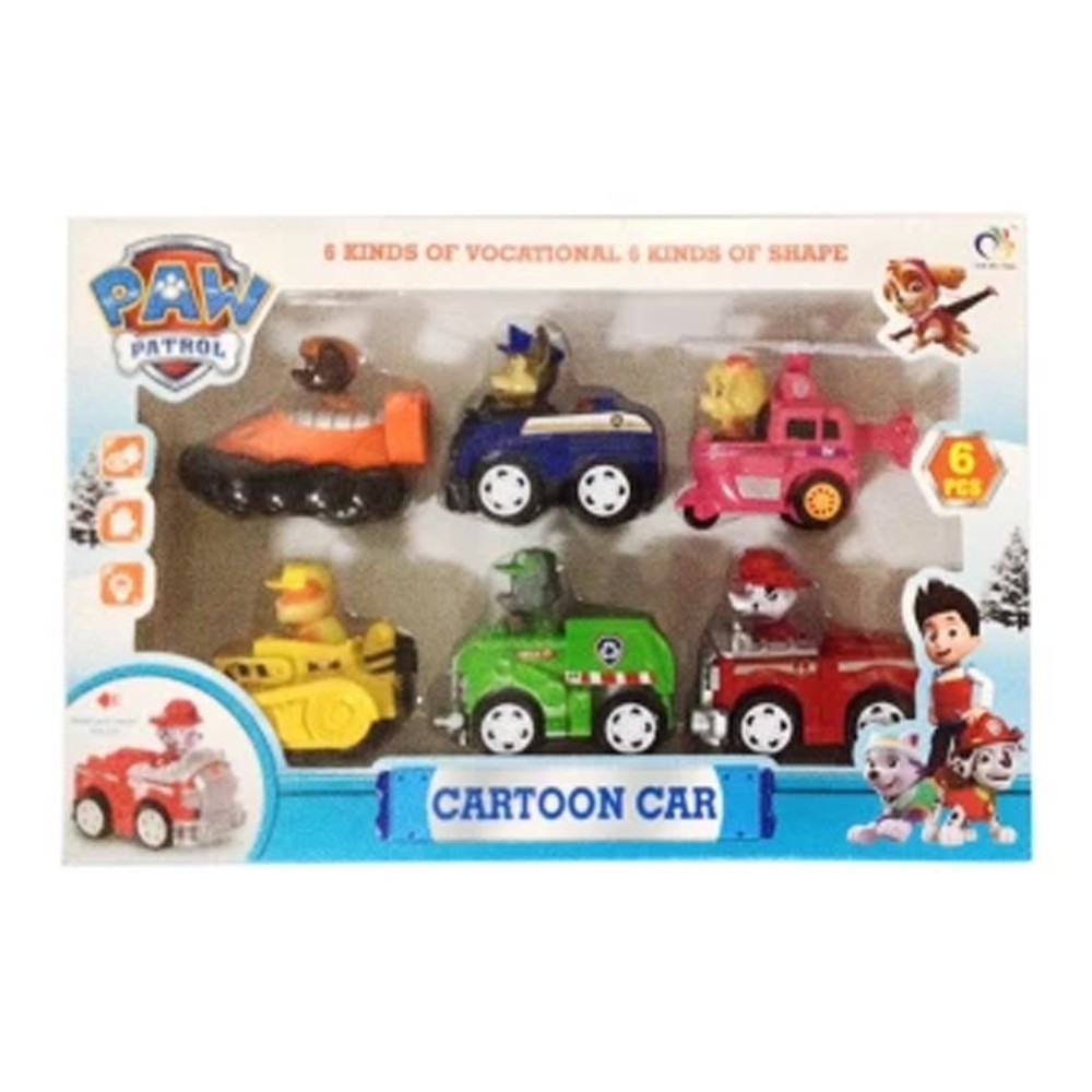 paw patrol figure set 6 piece with vehicles