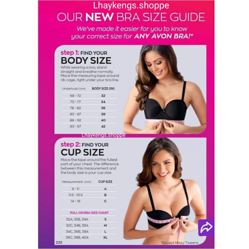 bra sizes 34a