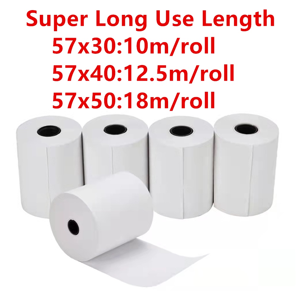 65GSM Thick Thermal Paper Coreless 57x30 57x40 57x50mm For POS ...