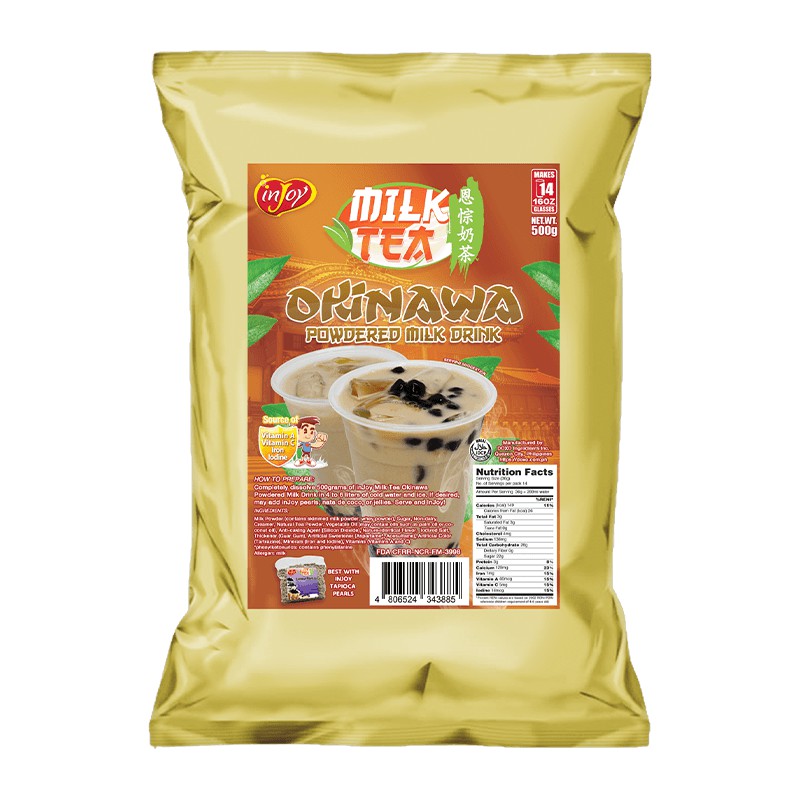 inJoy Milk Tea Bundle 1 Okinawa Milk Tea 500g, Chocolate Milk Tea