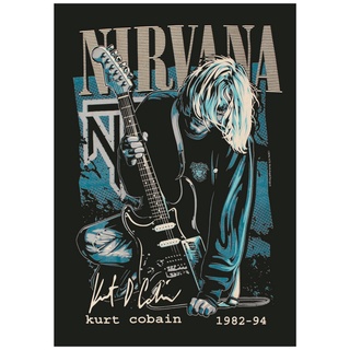 Nirvana band Retro Kraft Paper Poster Bar Office Coffee Shop Home Art Wall Sticker Decoration #2