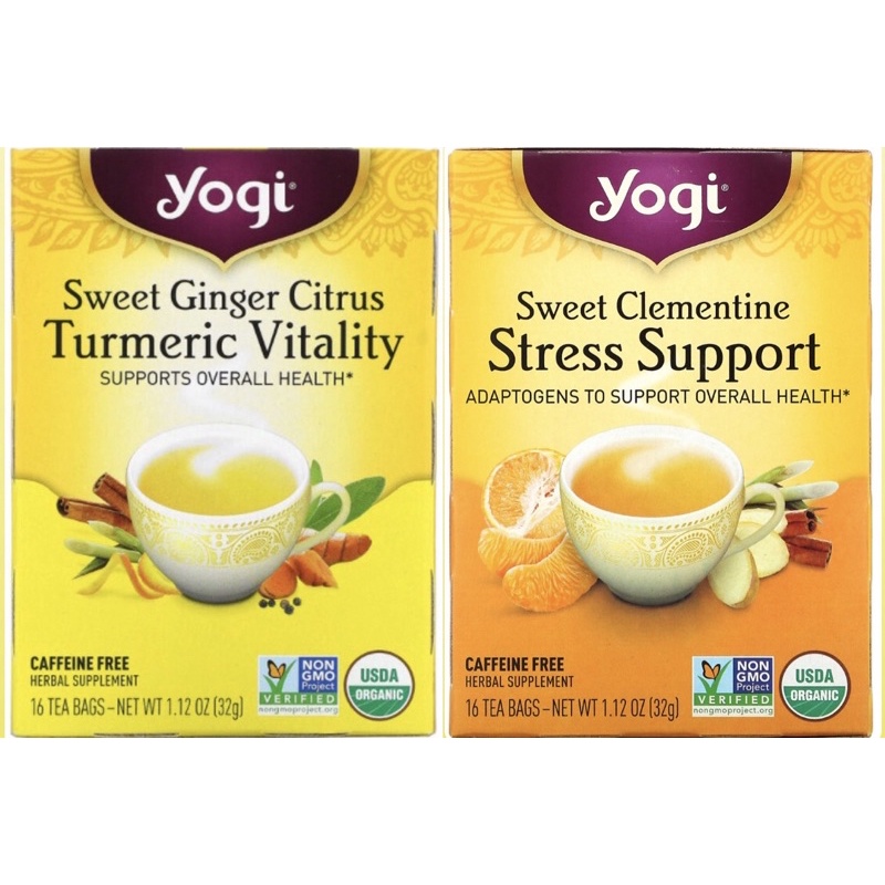 Yogi Tea, Sweet Ginger Citrus and Sweet Clementine, Caffeine Free