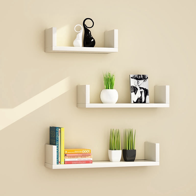 3pcs Floating Wall Shelving Shelf White Diy / Bamboo Wooden Wall ...