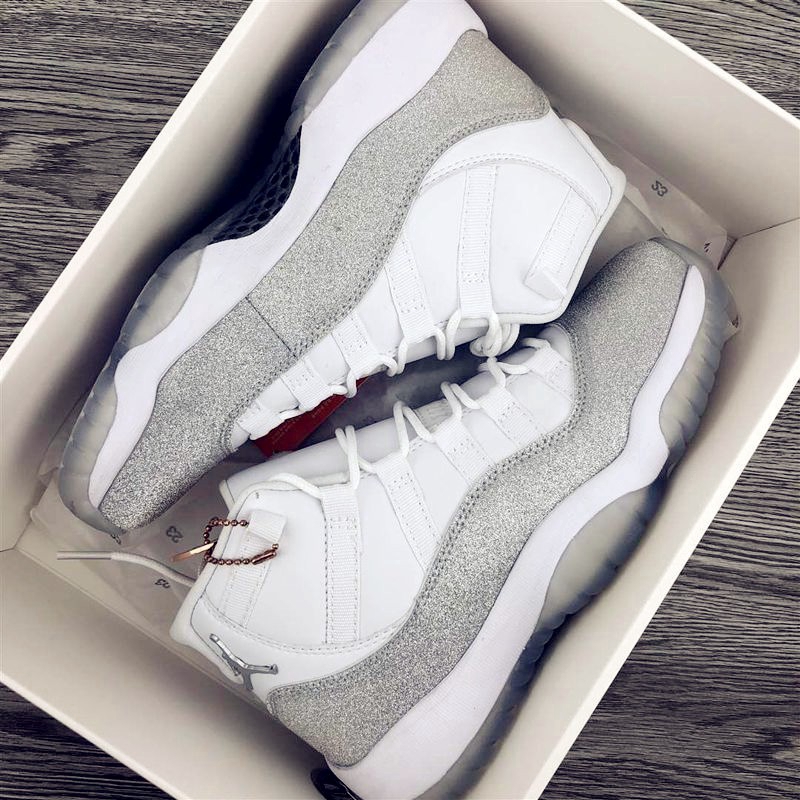 air jordan 11 glitter silver