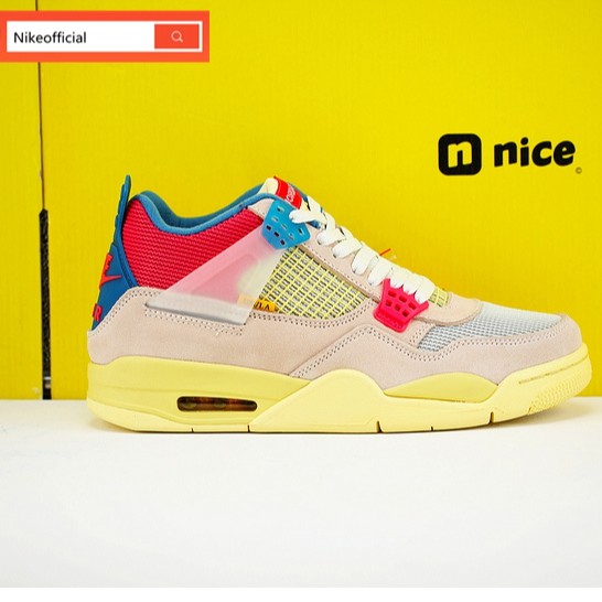 Authentic Air Jordan 4 X Union Aj4 Red Blue Casual Sport Shoes For Men Shopee Philippines