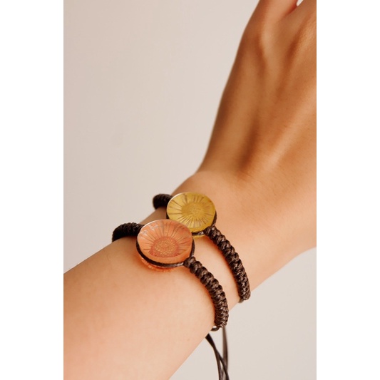 Handmade Epoxy Resin Bracelet ( Sunflower Design)