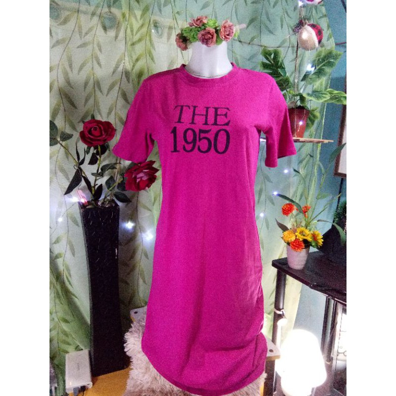 fuchsia t shirt dress