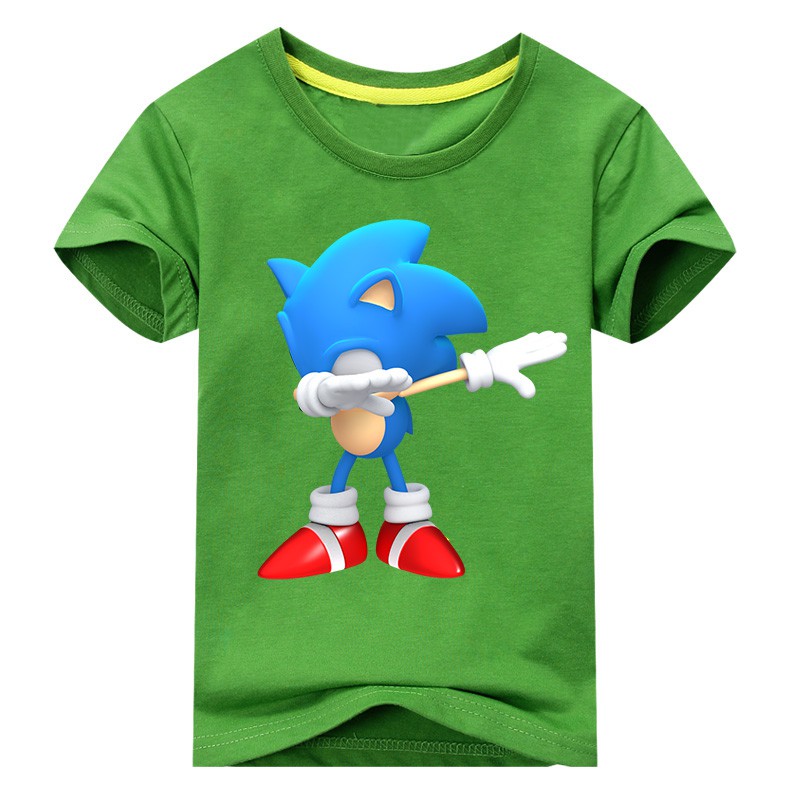Boy S Girls Tops Hedgehog Sonic T Shirt 100 Cotton T Shirts Shopee Philippines - t shirt sonic roblox shirt