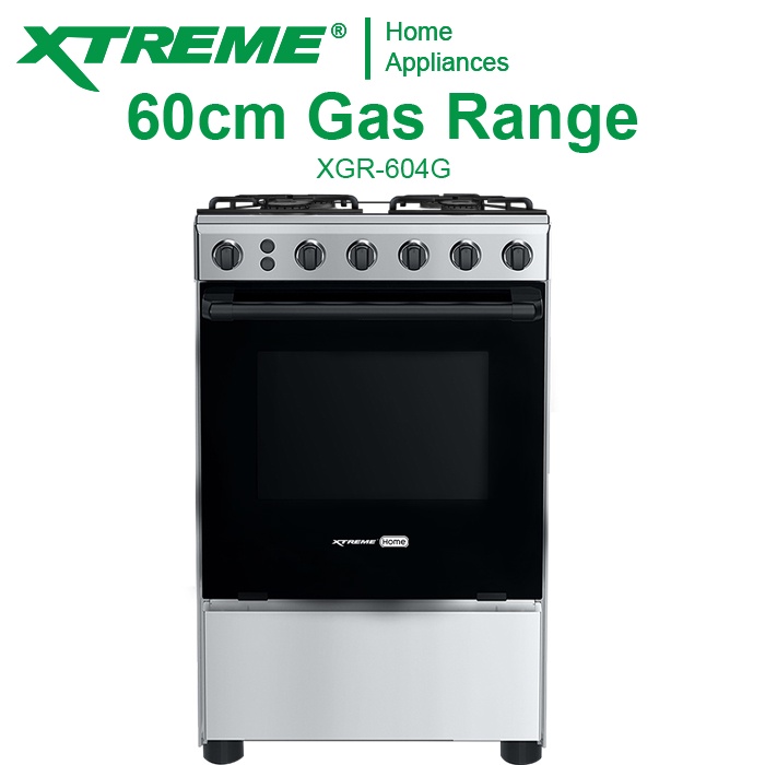 XTREME HOME 60cm Gas Range 4Burner 67L Oven Electric Ignition LPG