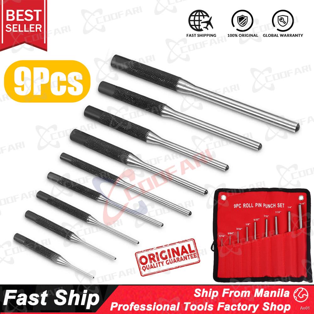 9Piece SetUp Punch Round Punch Pieces Roll Pin Punch Set Tool Bolt