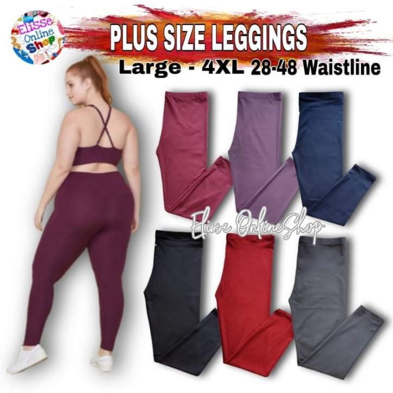 PLUS SIZE LEGGINGS (L-4XL) thick fabric.(MAKAPAL) | Shopee Philippines