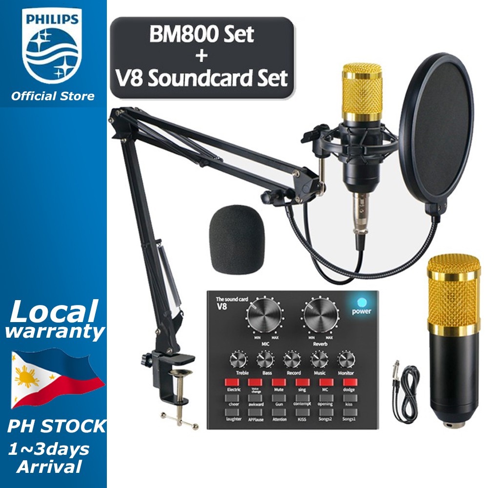 【STOCK】100 Original BM800 Condenser Microphone Kit With V8