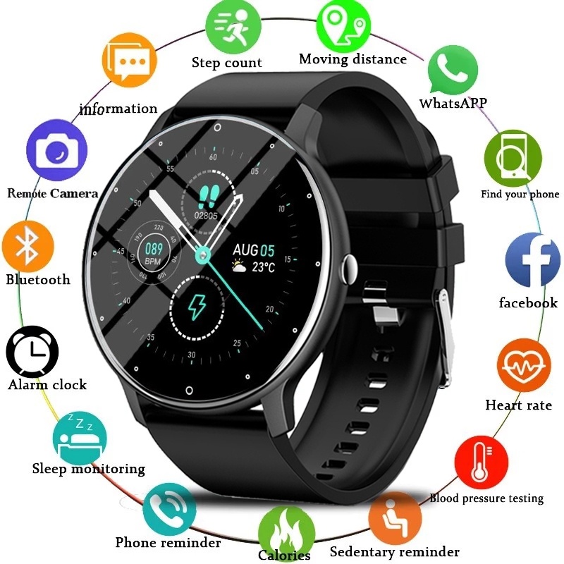 FILIEKEU smart watch men women HD AMOLED touch screen waterproof ...