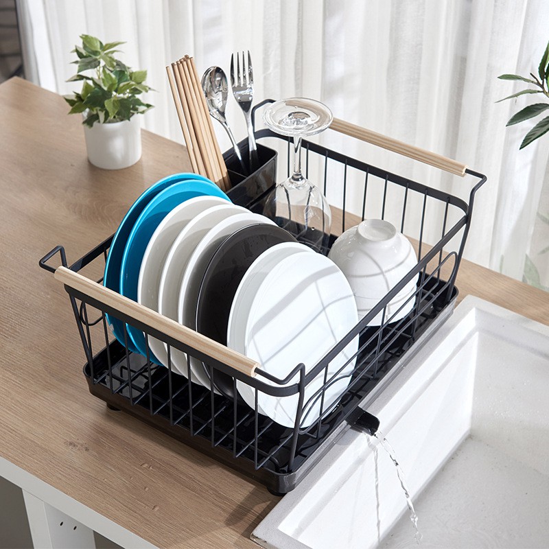 SIfm Ready Stock Kitchen Sinkware Dish Rack with Tray for Cupboard Drain Box Plate Bowl Storage