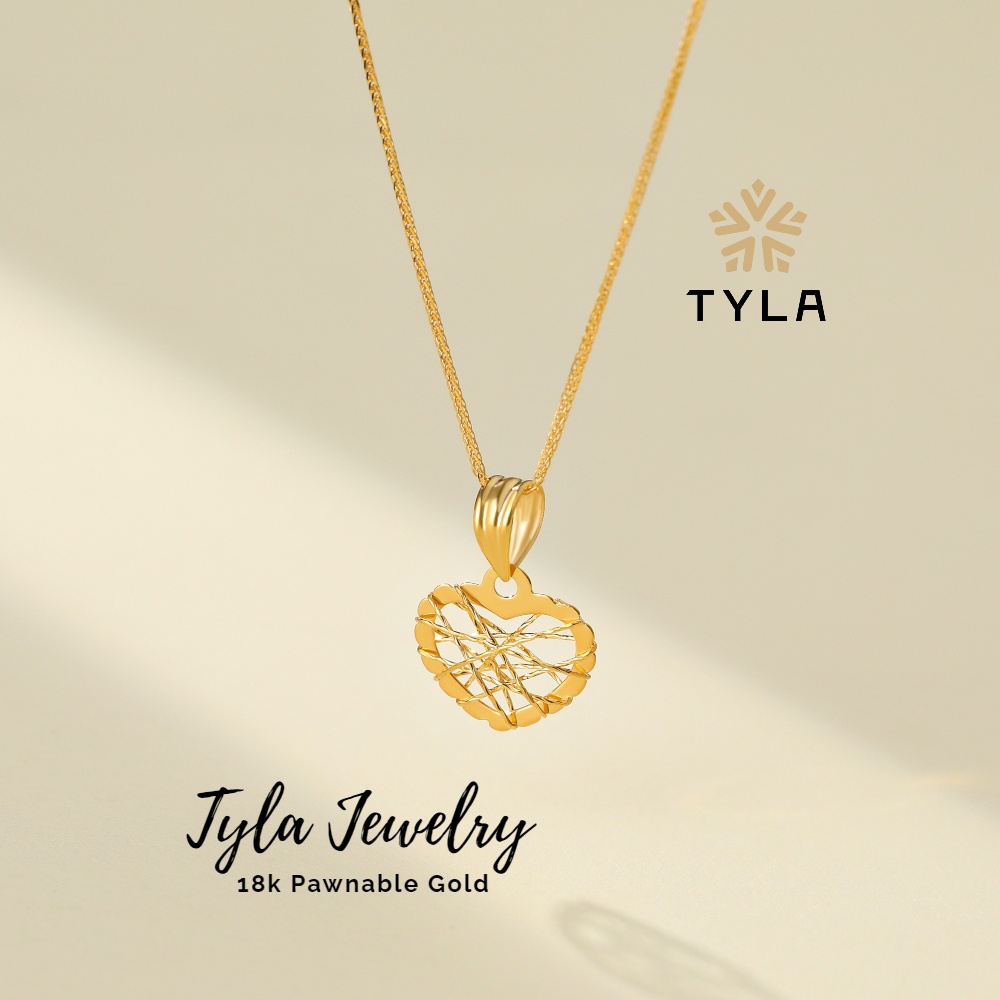 Tyla 18K Gold Necklace Pendant Mesh Pendant For Women Jewelry Real ...