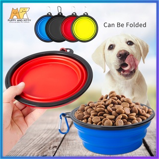 Pet foldable bowl food bowl pet travel portable outdoors feeder bowl dog cat silicon bowl
