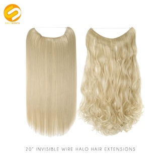 20 Inch Invisible Wire No Clip One Piece Halo Hair Extension Secret Fish Line Hairpieces