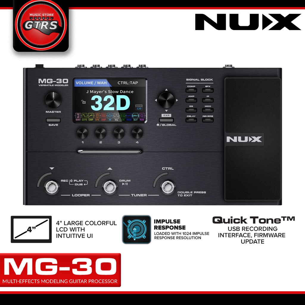 NUX MG-30 Multi-Effects Modeling Guitar Processor Guitar Pedal | Shopee ...