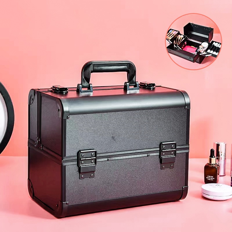 Makeup Kit Cosmetic Organizer Artist Train Travel Storage Carry Box w/ Lock Shopee Philippines